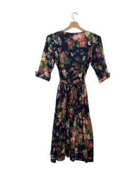 VINTAGE Clues Collection Floral Midi Dress - Made in USA - Size 6